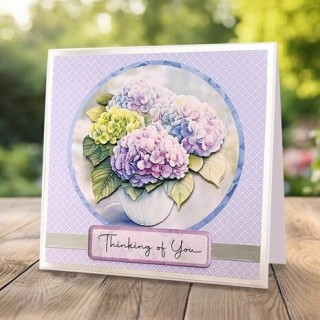 (11-DCD720)Katy Sue Designs Hydrangea Vase 3D Die-Cut Decoupage (3pcs)