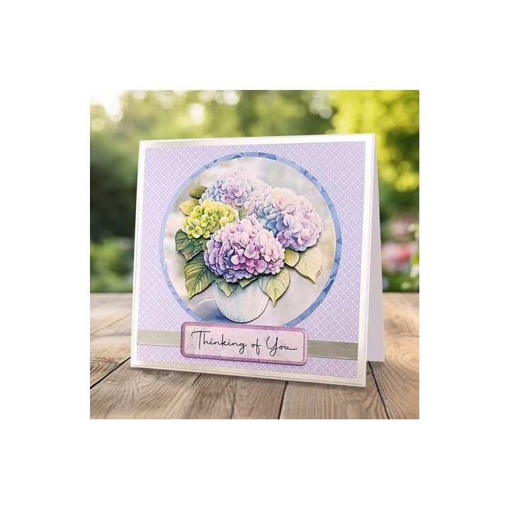 (11-DCD720)Katy Sue Designs Hydrangea Vase 3D Die-Cut Decoupage (3pcs)