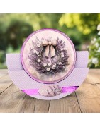 (11-DCD723)Katy Sue Designs Lavender Wreath 3D Die-Cut Decoupage (3pcs)
