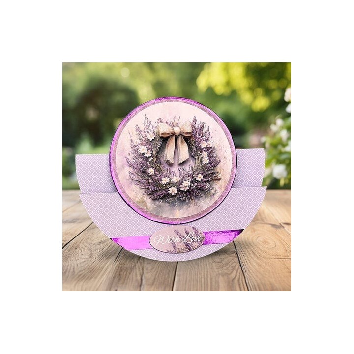 (11-DCD723)Katy Sue Designs Lavender Wreath 3D Die-Cut Decoupage (3pcs)