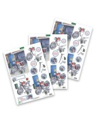 (11-DCD619)Katy Sue Designs Motorbike & Tools 3D Die-Cut Decoupage (3pcs)