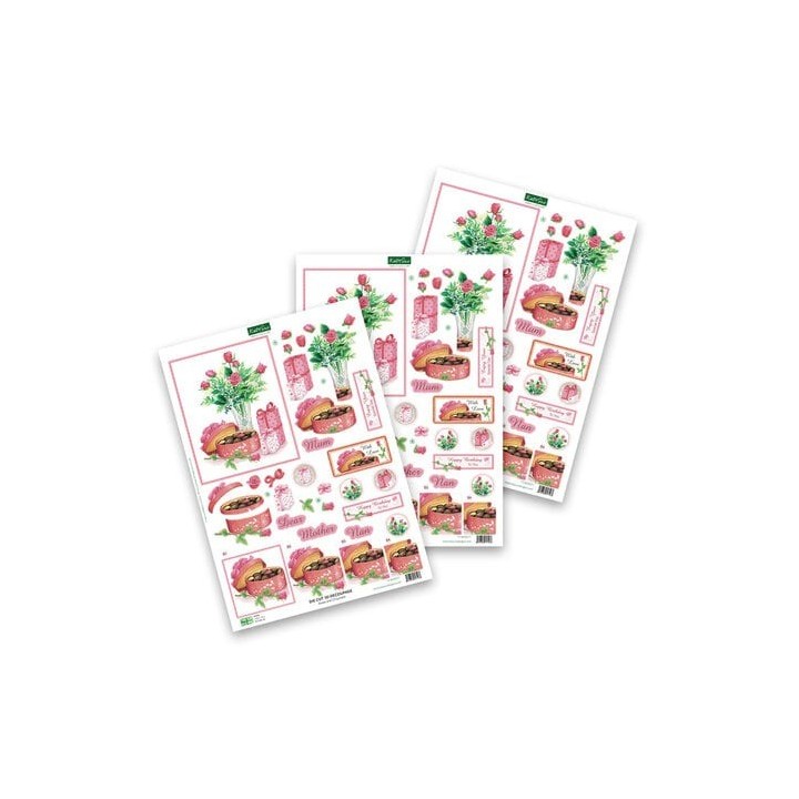 (11-DCD571)Katy Sue Designs Roses & Chocolates 3D Die-Cut Decoupage (3pcs)