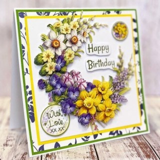(11-DCD610)Katy Sue Designs Spring Flowers 3D Die-Cut Decoupage (3pcs)