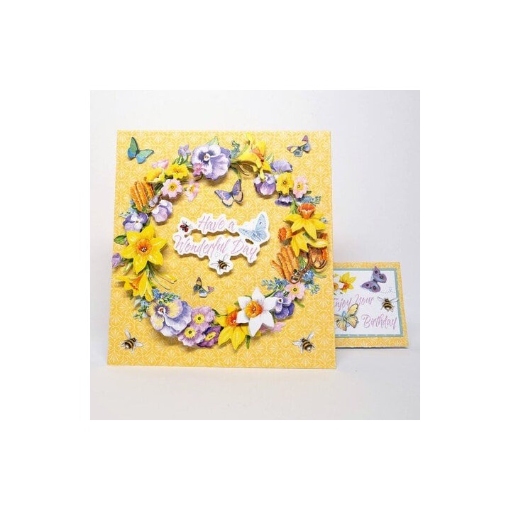 (11-DCD643)Katy Sue Designs Spring Wreath 3D Die-Cut Decoupage (3pcs)