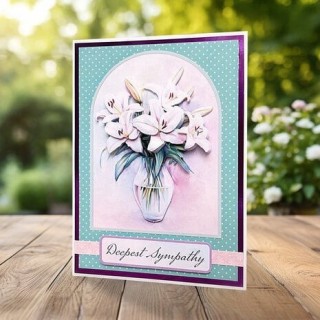 (11-DCD721)Katy Sue Designs Vase of Lilies 3D Die-Cut Decoupage (3pcs)