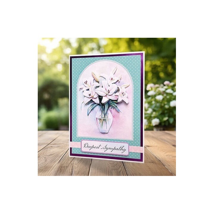 (11-DCD721)Katy Sue Designs Vase of Lilies 3D Die-Cut Decoupage (3pcs)