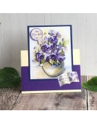 (11-DCD608)Katy Sue Designs Vases of Pansies 3D Die-Cut Decoupage (3pcs)