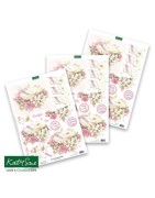 (11-DCD606)Katy Sue Designs Wedding Book & Flowers 3D Die-Cut Decoupage (3pcs)