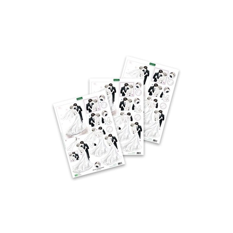 (11-DCD591)Katy Sue Designs Wedding Day 3D Die-Cut Decoupage (3pcs)