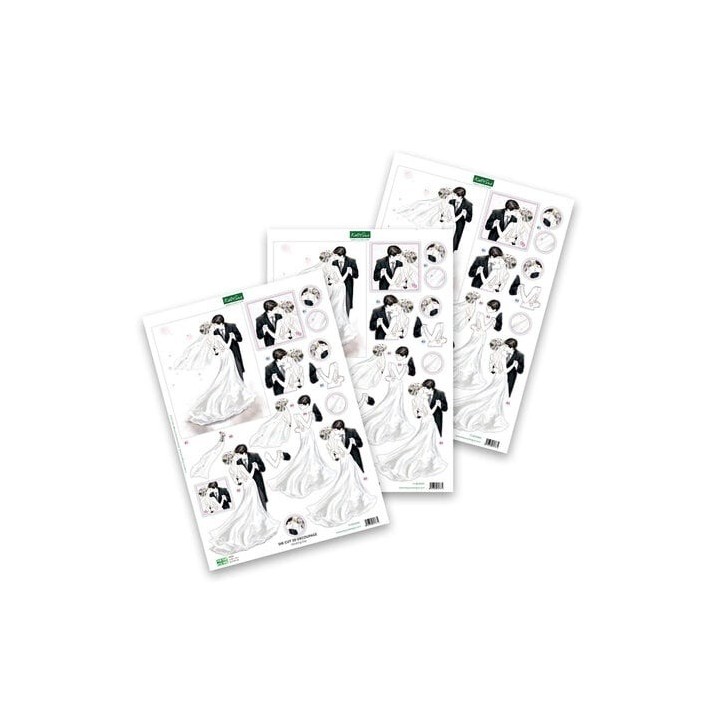 (11-DCD591)Katy Sue Designs Wedding Day 3D Die-Cut Decoupage (3pcs)