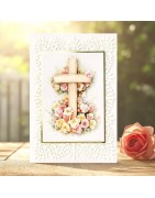 (11-DCD726)Katy Sue Designs Wooden Cross & Roses 3D Die-Cut Decoupage (3pcs)