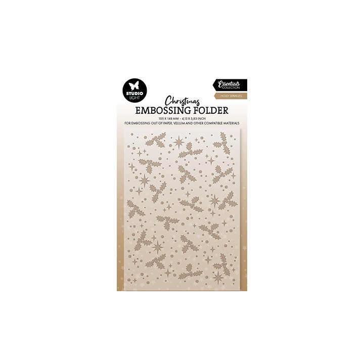 (SL-ES-EMB31)Studio light SL 3D Embossing Folder Holly sparkles Essentials nr.31