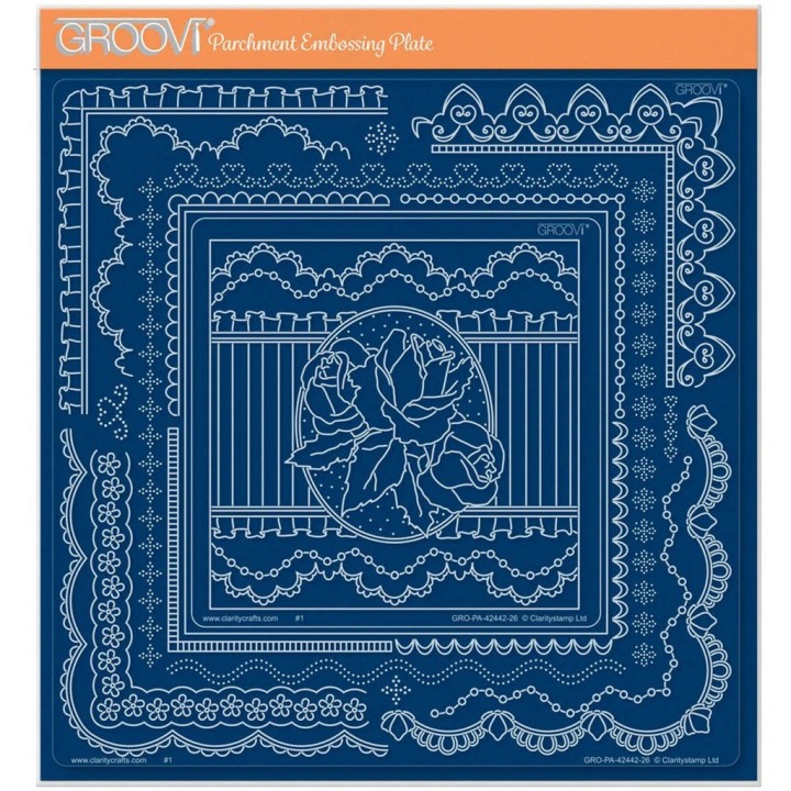 (GRO-PA-42442-26)Groovi Plate Mate for Midi Plates & Josephine French Lace