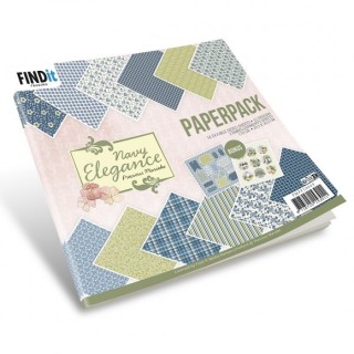 (PMPP10049)Paperpack - Precious Marieke- Navy Elegance 20 x 20 cm