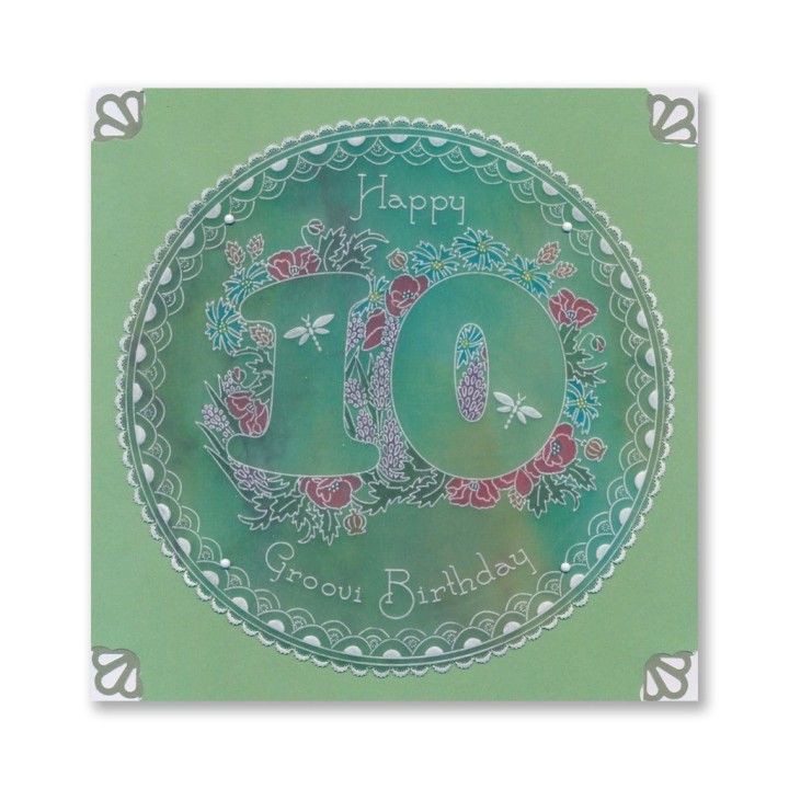 (GRO-WO-42486-01)Groovi® Baby plate A6 Linda's Floral Number 0