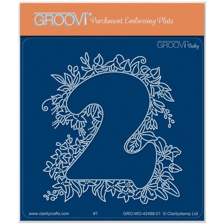 (GRO-WO-42488-01)Groovi® Baby plate A6 Linda's Floral Number 2