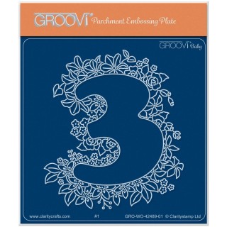 (GRO-WO-42489-01)Groovi® Baby plate A6 Linda's Floral Number 3