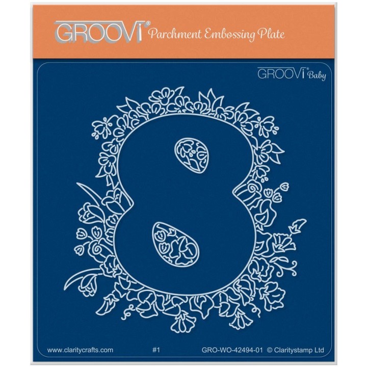 (GRO-WO-42494-01)Groovi® Baby plate A6 Linda's Floral Number 8