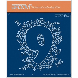 (GRO-WO-42495-01)Groovi® Baby plate A6 Linda's Floral Number 9