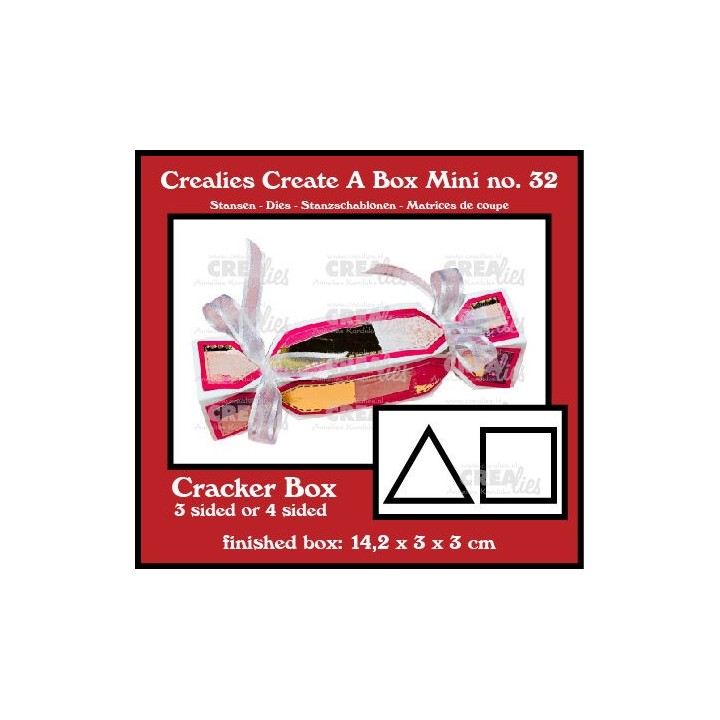 (CCABM32)Crealies Create A Box Mini stansen no. 32, Cracker (3 & 4 kantig) mini