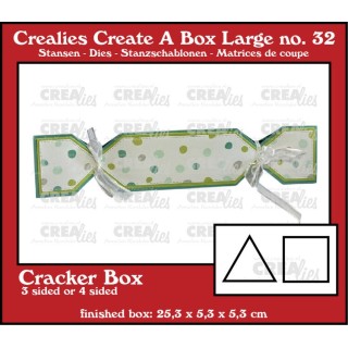 (CCABL32)Crealies Create A Box Large stans no. 32, Cracker (3 & 4 kantig) groot