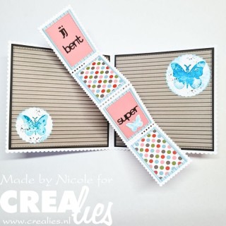 (CLCZ335)Crealies Cardzz dies no. 335, Twist & Pop A7, Panels & Concertino & Booklet Postage Stamp