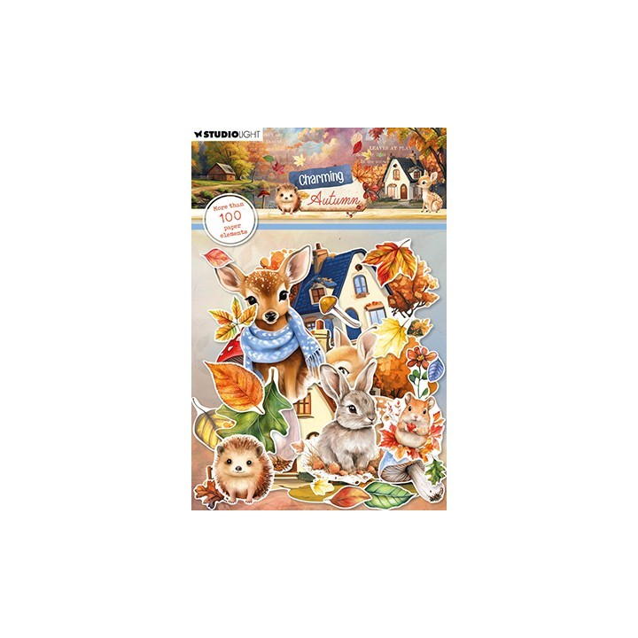 (SL-CA-PE28)Studio Light Paper Elements Leaves, animals & houses Charming Autumn nr.28