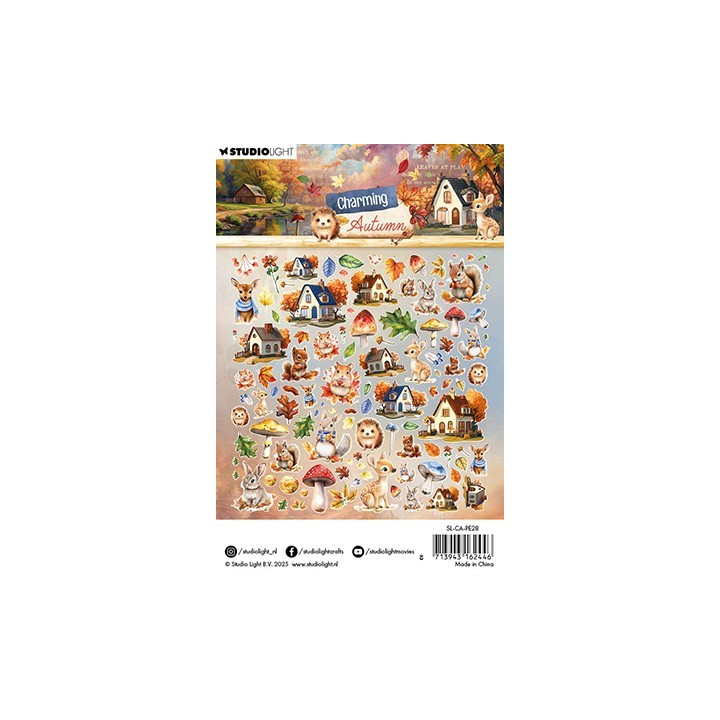 (SL-CA-PE28)Studio Light Paper Elements Leaves, animals & houses Charming Autumn nr.28