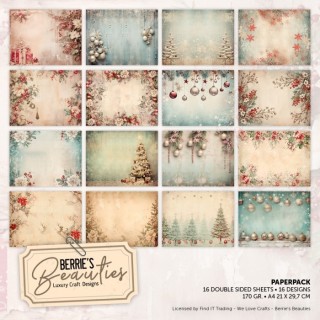 (BBPPA410016)Paperpack - Berries Beauties - Shabby Chic Christmas - A4