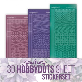 (HSSTS003)Stickerset 3D Hobbydots Sheet - Berries Beauties - Pastel Purple Christmas