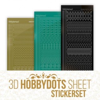 (HSSTS004)Stickerset 3D Hobbydots Sheet - Berries Beauties - Golden Whisper