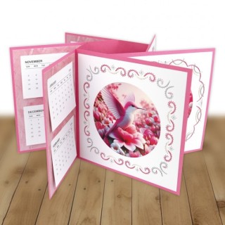 (STDOPWC01)Embroidery Pinwheel Calendar - Berries Beauties - Hummingbirds