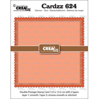 (CLCZ624)Cardzz dies no. 624, Double Postage Stamp Card Square
