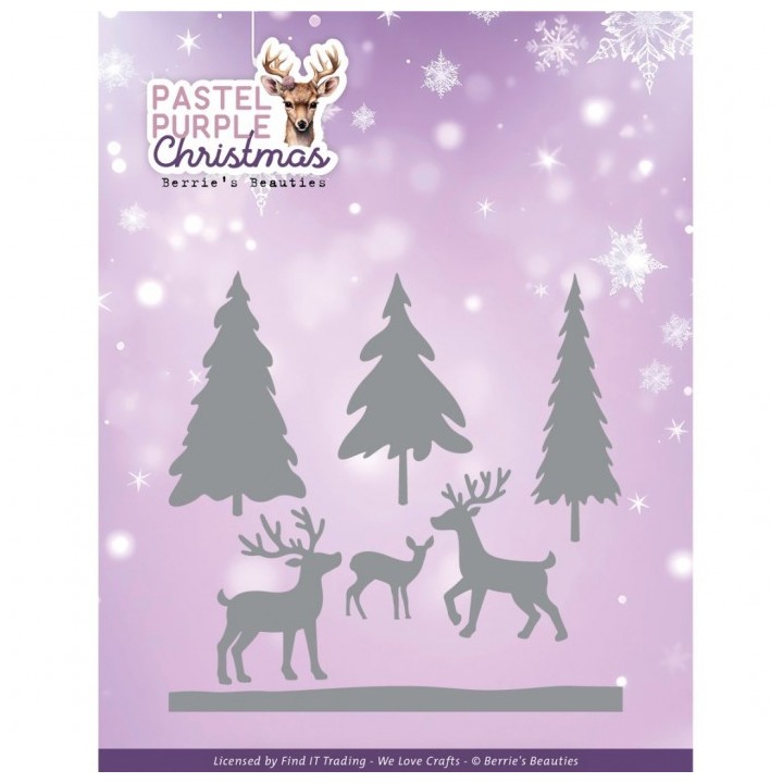 (BBD10058)Dies - Berries Beauties - Pastel Purple Christmas - Pastel Deer