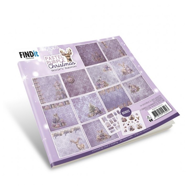 (BBPP10024)Paperpack - Berries Beauties - Pastel Purple Christmas 20 x 20 cm