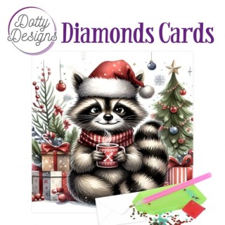 (DDDC1202)Dotty Designs Diamond Cards - Christmas Raccoon