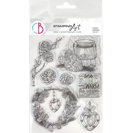 (PS8062)Ciao Bella Winter Season 6x8 Inch Clear Stamps Warm Heart