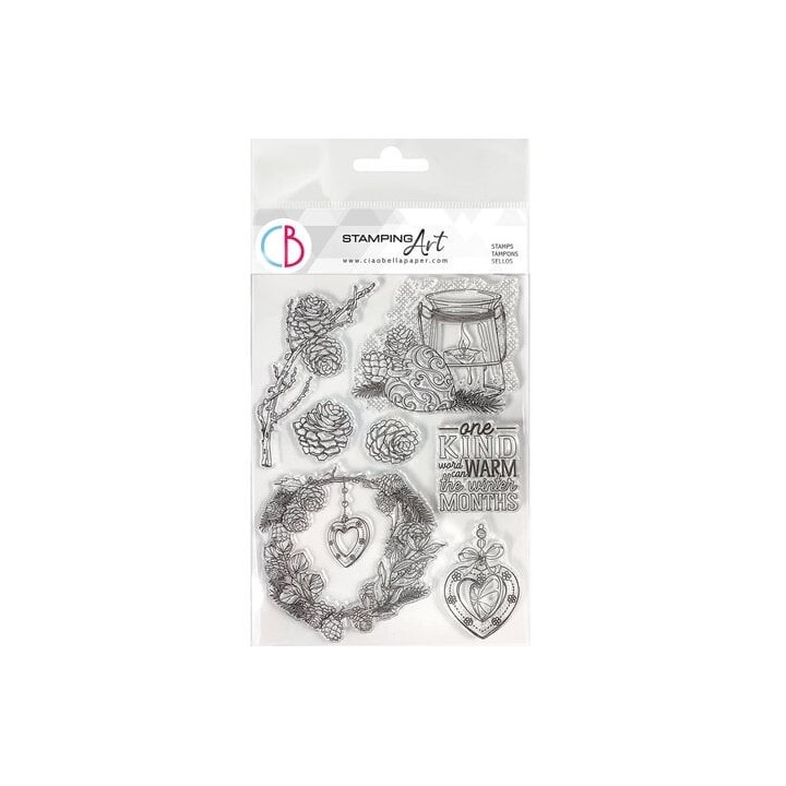 (PS8062)Ciao Bella Winter Season 6x8 Inch Clear Stamps Warm Heart