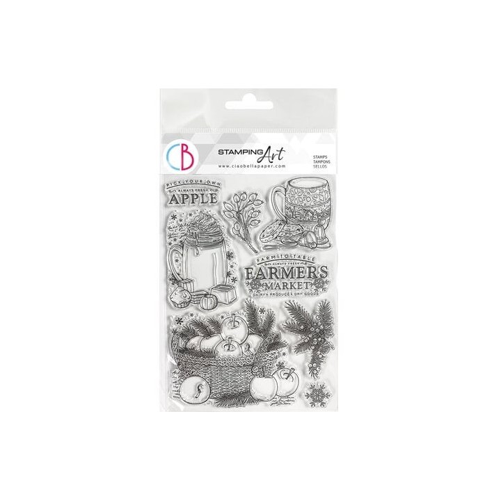 (PS8059)Ciao Bella Toy Shop 6x8 Inch Clear Stamps Pick Your Own Apple