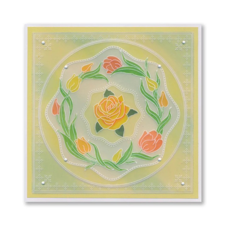 (GRO-FL-42510-26)Groovi Plate Midi Linda's Floral Shape - Tulips Round