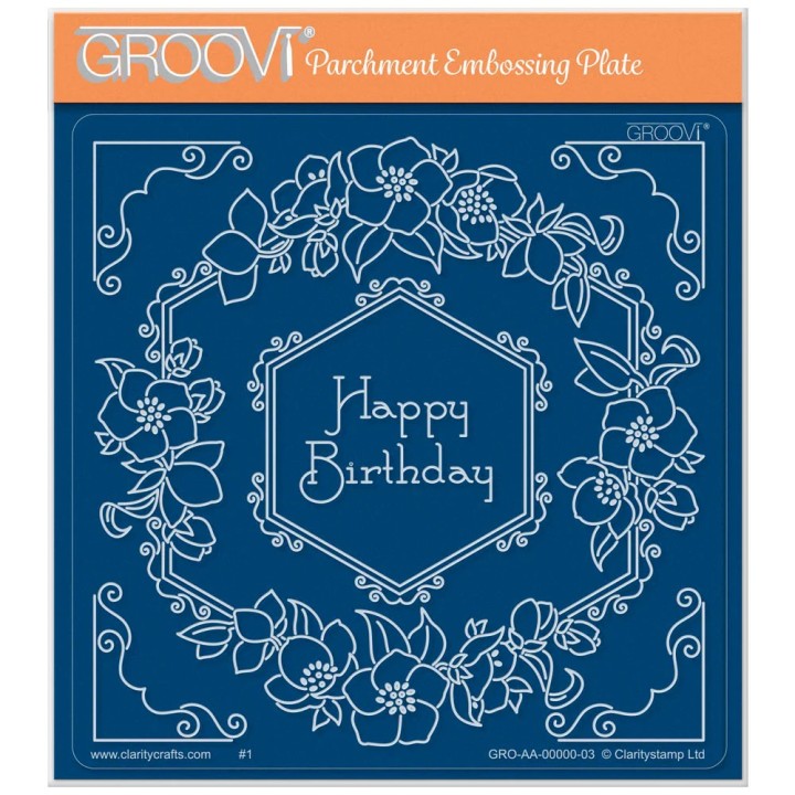 (GRO-FL-42509-26)Groovi Plate Midi Linda's Floral Shape - Hellebore Hexagon