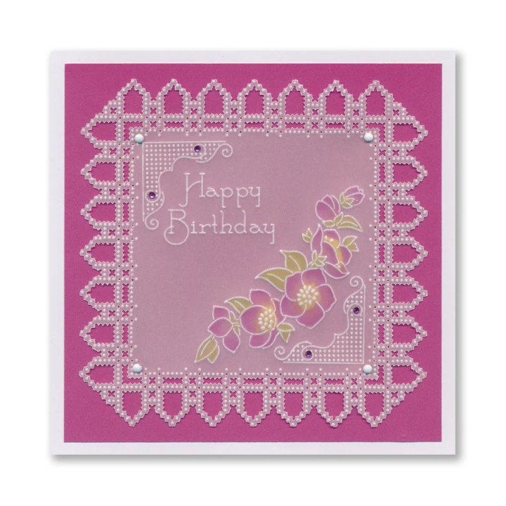 (GRO-FL-42509-26)Groovi Plate Midi Linda's Floral Shape - Hellebore Hexagon