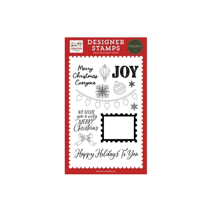 (CBCV458044)Carta Bella Clear Stamp Christmas Village Designer Stamps Christmas Lights And Stamp