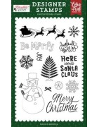 (SCE455045)Echo Park Christmas Express Designer Stamps Here Comes Santa Claus