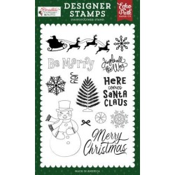 (SCE455045)Echo Park Christmas Express Designer Stamps Here Comes Santa Claus