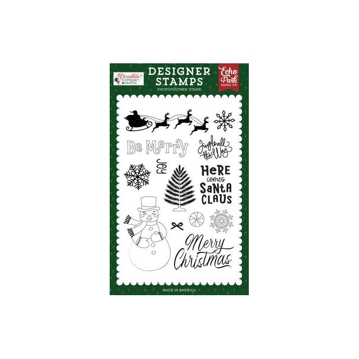 (SCE455045)Echo Park Christmas Express Designer Stamps Here Comes Santa Claus (SCE455045)Echo Park Christmas Express Designer Stamps Here Comes Santa Claus
