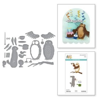 (S5-706)Spellbinders Say Cheese Classic Pooh Birthday Etched Dies Rabbit & Owl