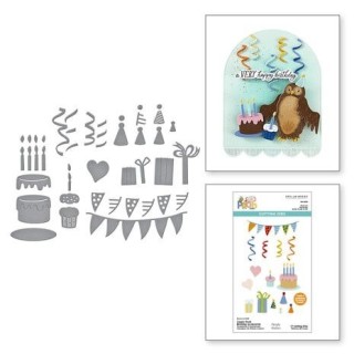 (S4-1476)Spellbinders Say Cheese Classic Pooh Birthday Etched Dies Accessorie