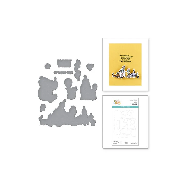 (S4-1478)Spellbinders Say Cheese Classic Pooh Birthday Etched Dies Make A Wish!