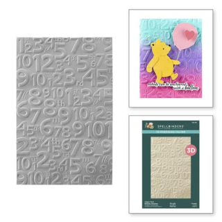 (E3D-150)Spellbinders Say Cheese Classic Pooh Birthday 3D Embossing Folder Numbers